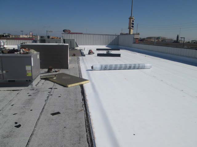 TPO Roof being Installed - Thermoplastic Polyolefin - Nelson Roofing Company